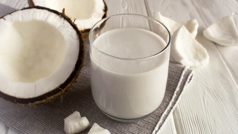 Coconut milk in glass