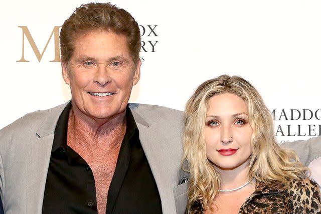 <p>Tommaso Boddi/Getty</p> David Hasselhoff and daughter Taylor in October 2018