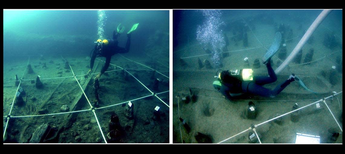 Archaeologists have found artifacts and evidence of an ancient people on the bottom of the lake.