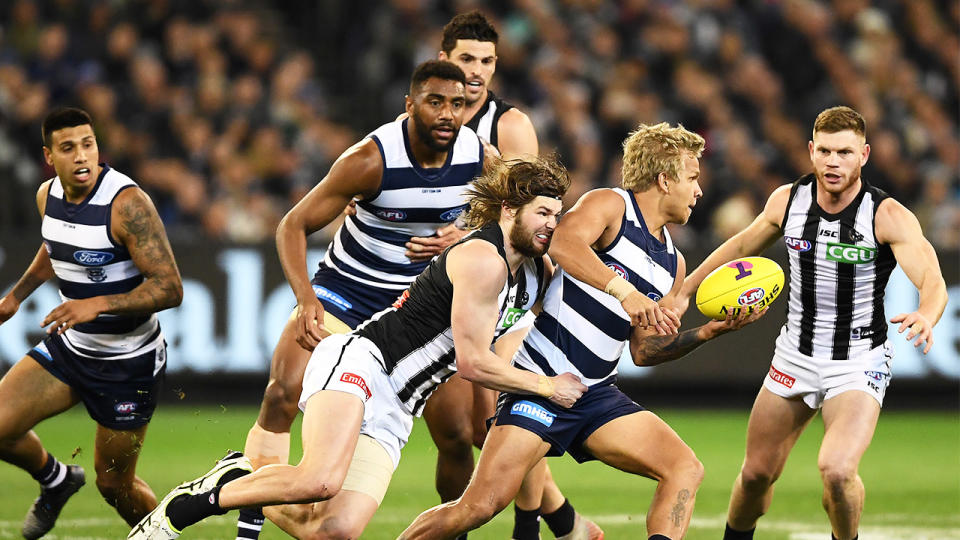 Fans had an issue with a 'clash of jumpers' at the MCG. (Getty Images)