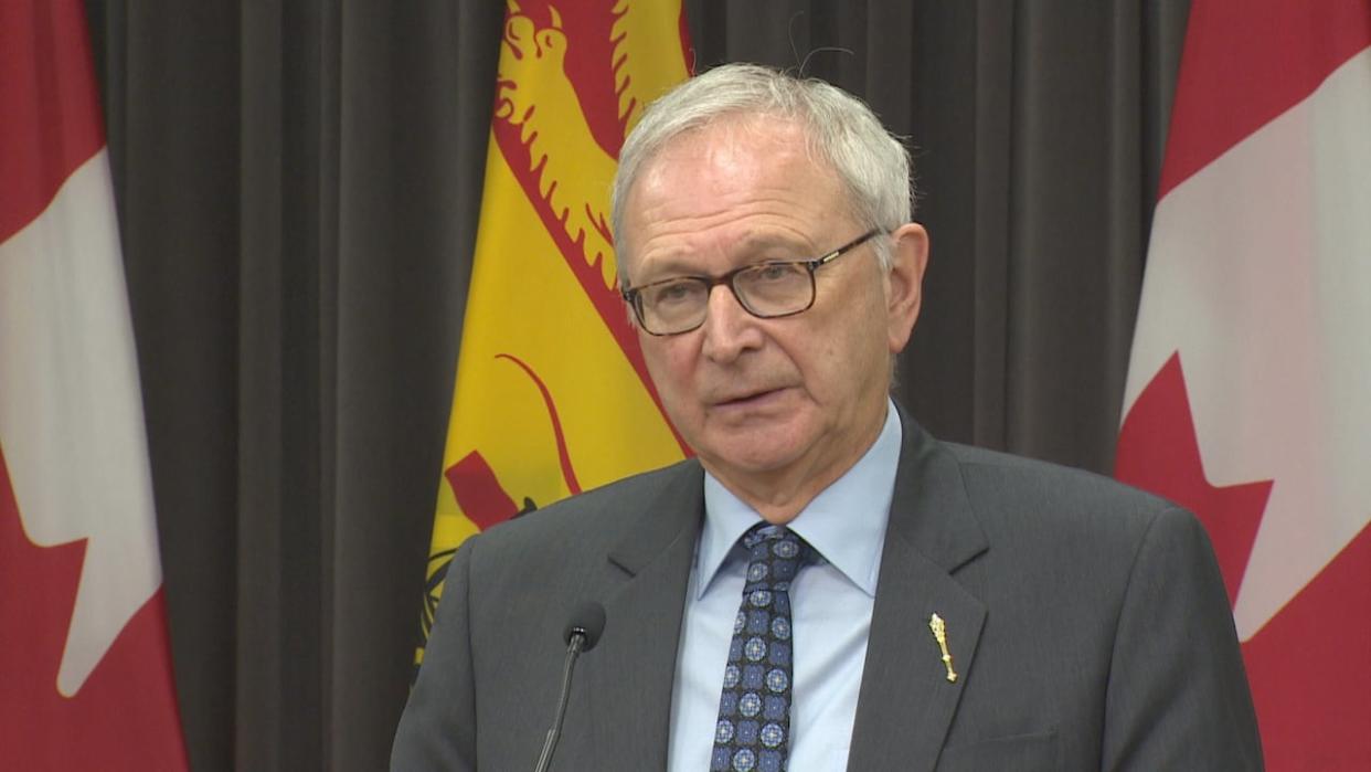 New Brunswick Premier Blaine Higgs said his government will try to balance the cost of new energy sources with the ability for citizens to afford the added expenses he expects will come with them. (Ed Hunter/CBC - image credit)
