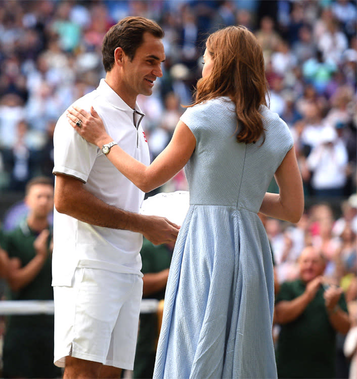 La duquesa de Cambridge y Roger Federer