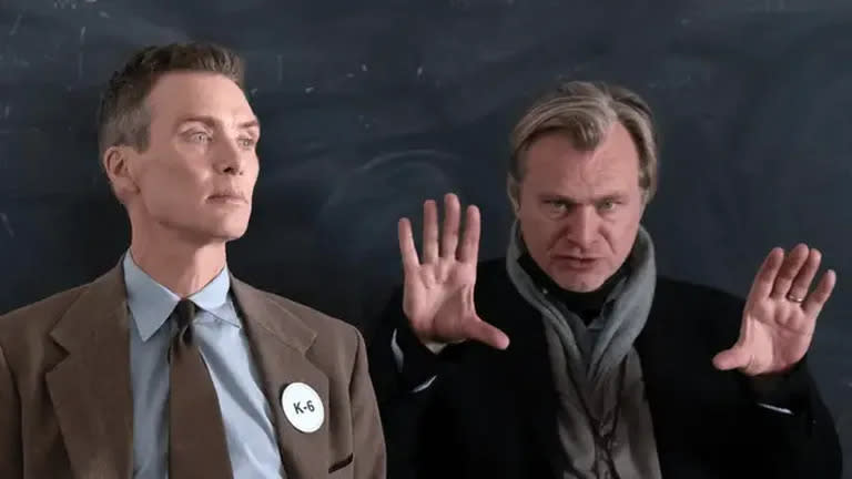 Cillian Murphy y Christopher Nolan en el set de Oppenheimer
(Foto: Universal Pictures)