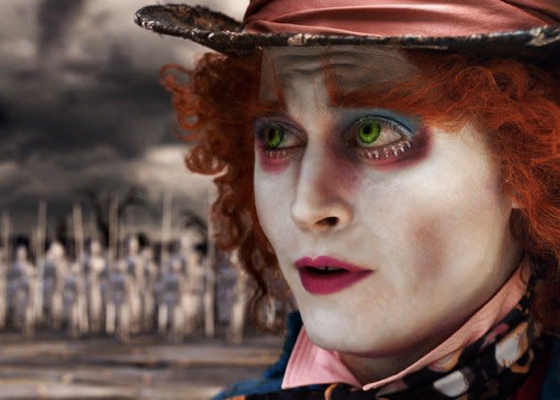 Alice in Wonderland (2010) Another Tim Burton project saw Depp don fake green eyes and a ginger wig as The Mad Hatter in this Lewis Carroll movie adaptation.