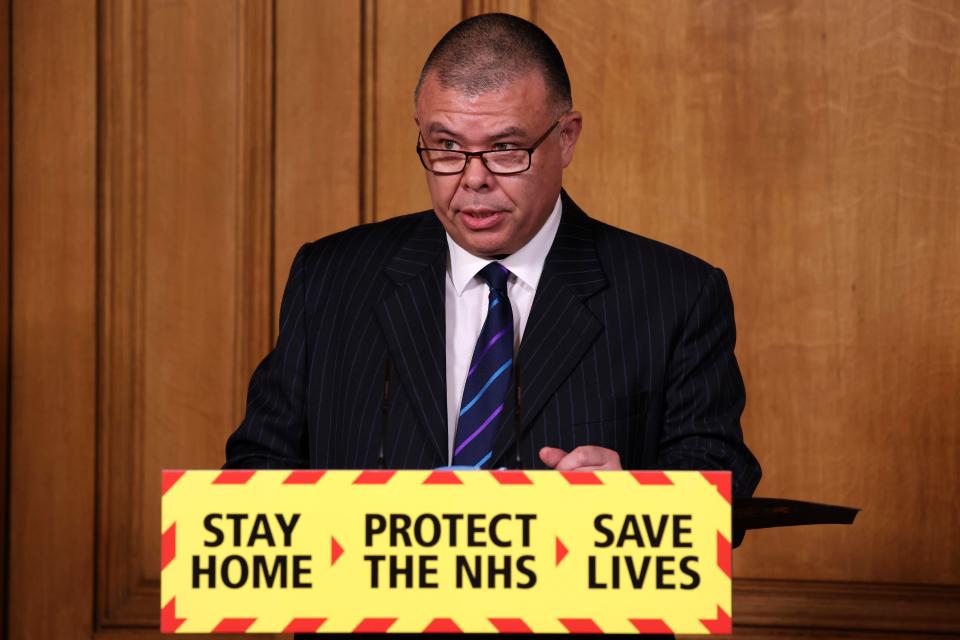 Britain's new Deputy Chief Medical Officer for England Jonathan Van-Tam speaks during a virtual press conference inside 10 Downing Street in central London on March 1, 2021, to give an update on the coronavirus covid-19 pandemic. - Britain on Monday appealed for a person infected with a powerful Covid-19 strain from Brazil to come forward, as experts fretted about its impact on new vaccines. (Photo by Ian Vogler / POOL / AFP) (Photo by IAN VOGLER/POOL/AFP via Getty Images)