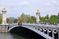 Pont Alexandre III, Paris, France: The Pont Alexandre III is the most extravagant and highly decorated bridge on the Seine. Built in 1900, Russia's Tsar Nicholas II laid the first brick at a time when France was courting Russia as an ally; it was named after the Tsar's father Alexander III.