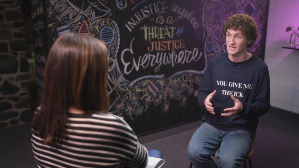 PHOTO: Zander Moricz, former 2022 class president at Pine View School who now runs youth-led organization, SEE Alliance, speaks with Nightline’s Juju Chang. (ABC News)