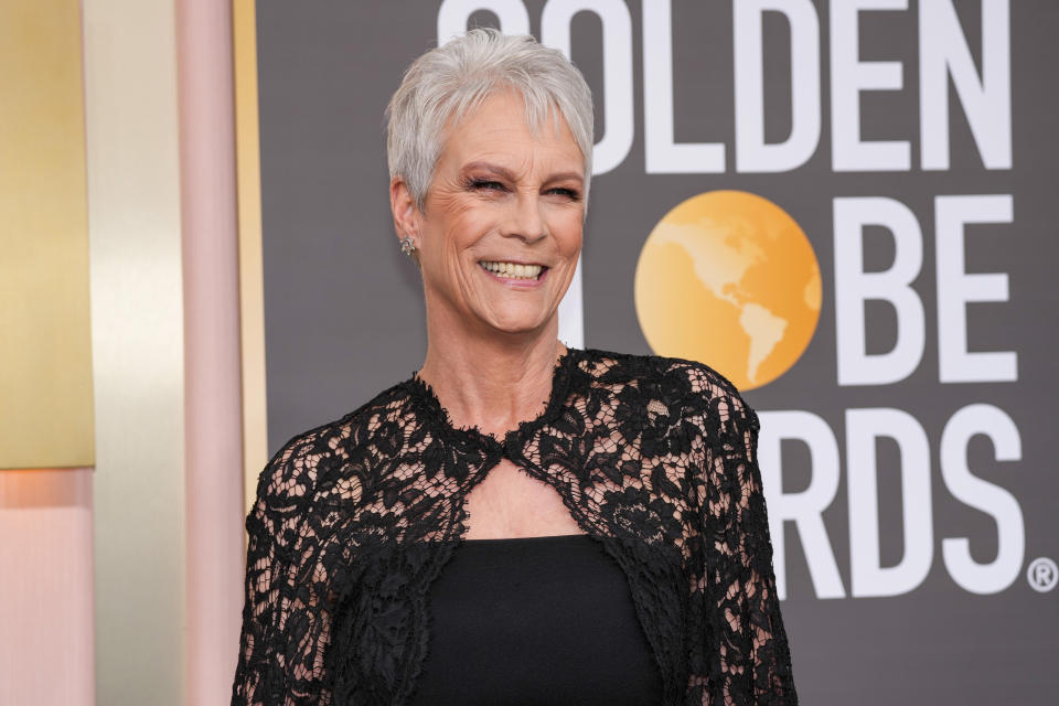 BEVERLY HILLS, CALIFORNIA - JANUARY 10: Jamie Lee Curtis attends the 80th Annual Golden Globe Awards at The Beverly Hilton on January 10, 2023 in Beverly Hills, California. (Photo by Kevin Mazur/Getty Images)