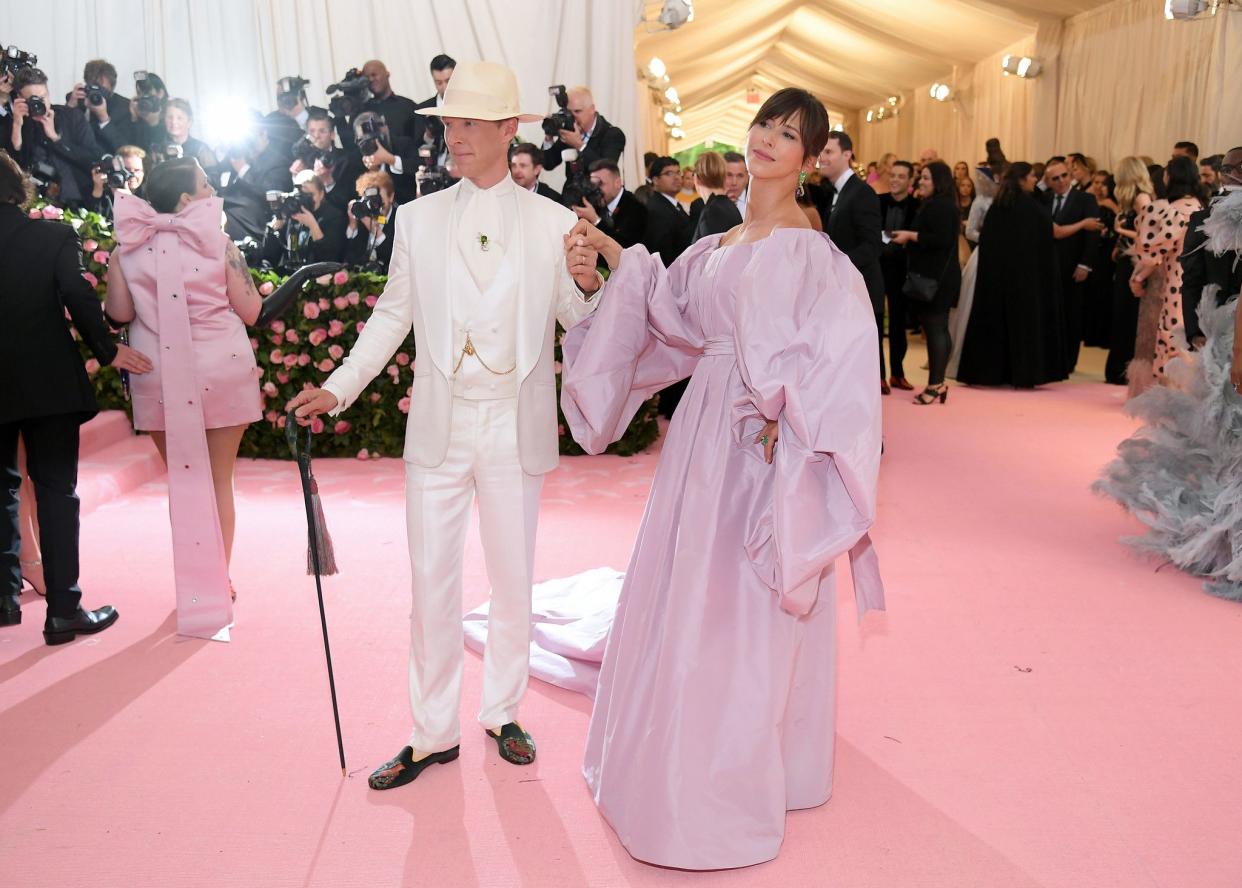 Benedict Cumberbatch and Sophie Hunter attend The 2019 Met Gala Celebrating Camp: Notes on Fashion at Metropolitan Museum of Art on May 06, 2019 in New York City.