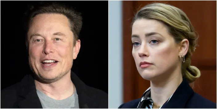 Elon Musk and Amber Heard.