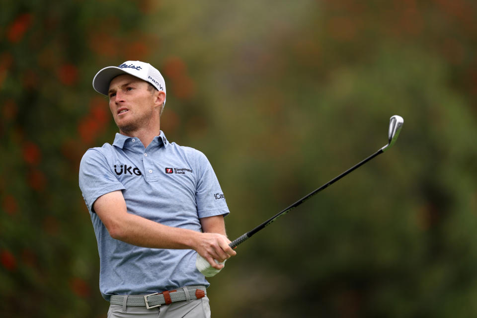 Will Zalatoris of the United States plays his shot from the fourth tee during the third round of The Genesis Invitational at Riviera Country Club on February 17, 2024 in Pacific Palisades, California. (Photo by Harry How/Gettylu Images)