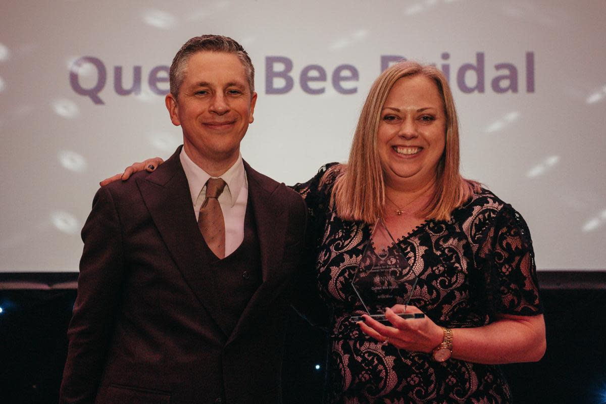 John Maddaford (Head of Sales and Operations at Guides for Brides) and Kate Taylor-Norris (Owner of Queen Bee Bridal) <i>(Image: Kate Taylor-Norris)</i>