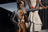 Chadwick Boseman accepts the award for outstanding actor in a motion picture for "Black Panther"at the 50th annual NAACP Image Awards on Saturday, March 30, 2019, at the Dolby Theatre in Los Angeles. (Photo by Chris Pizzello/Invision/AP)