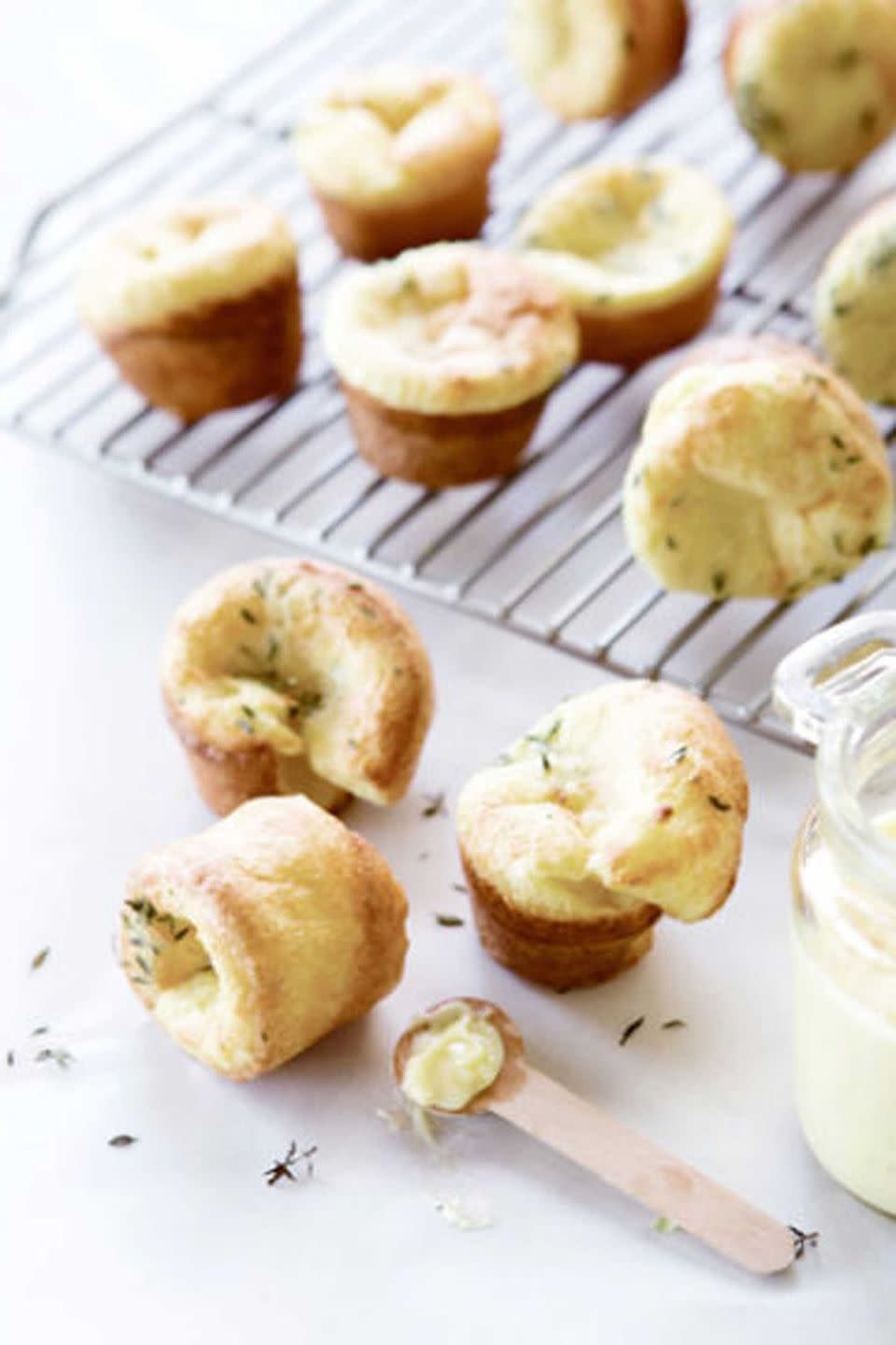 Thyme Popovers With Ginger-Pear Butter