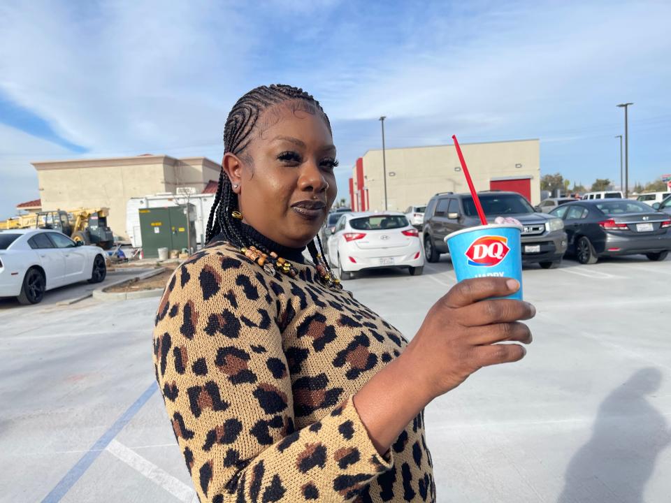 Rachel Ward was one of many customers who dropped by the newly opened Dairy Queen restaurant on the corner of Bear Valley Road and Cypress Avenue in Hesperia.