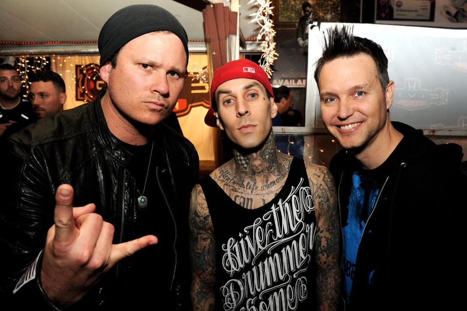 Tom DeLonge, Travis Barker and Mark Hoppus of blink-182