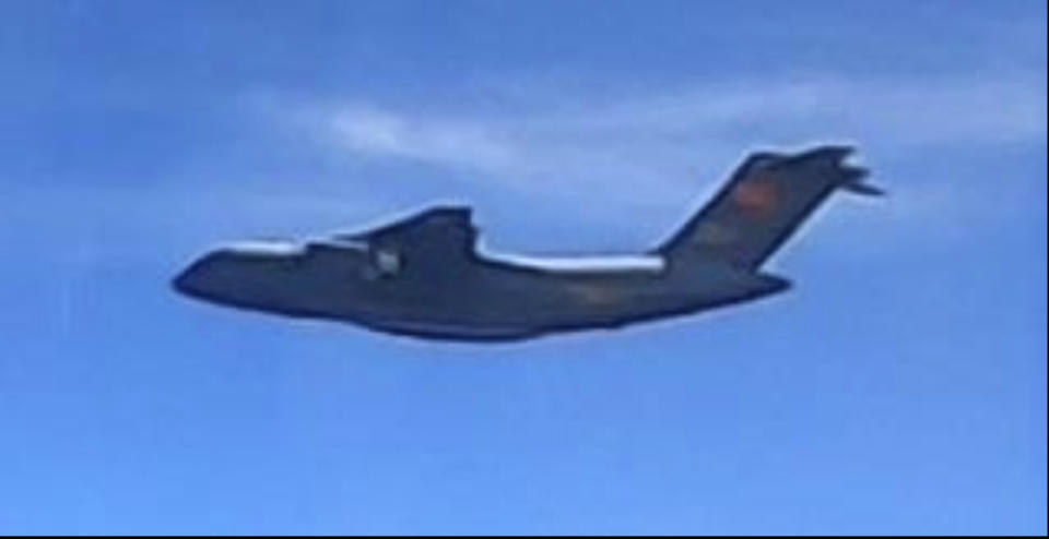 This handout photo from the Royal Malaysian Air Force taken on May 31, 2021 and released on June 1, 2021 shows a Chinese People's Liberation Army Air Force (PLAAF) Xian Y-20 aircraft that Malaysian authorities said was in the airspace over Malaysia's maritime zone near the coast of Sarawak state on Borneo island. (Royal Malaysian Air Force via AP)