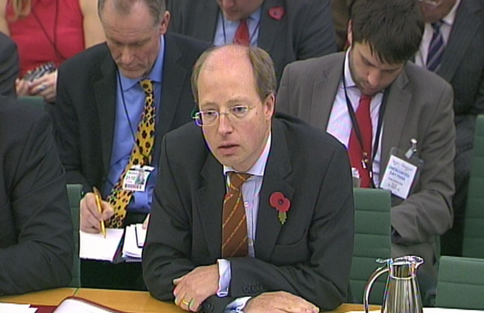 Department for Transport (DfT) permanent secretary Philip Rutnam answers questions at the House of Commons Transport Committee over the fiasco surrounding the West Coast rail franchise.