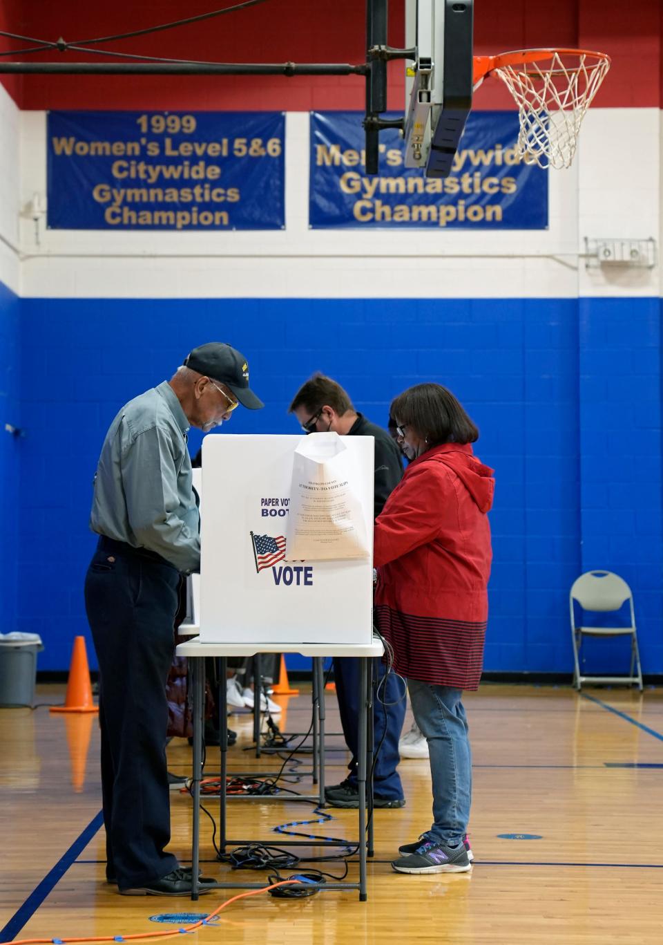 Columbus, Ohio, USA; Voters cast their ballots inside the Far East Community Center in the Leawood neighborhood of Columbus on Election Day on Tuesday.