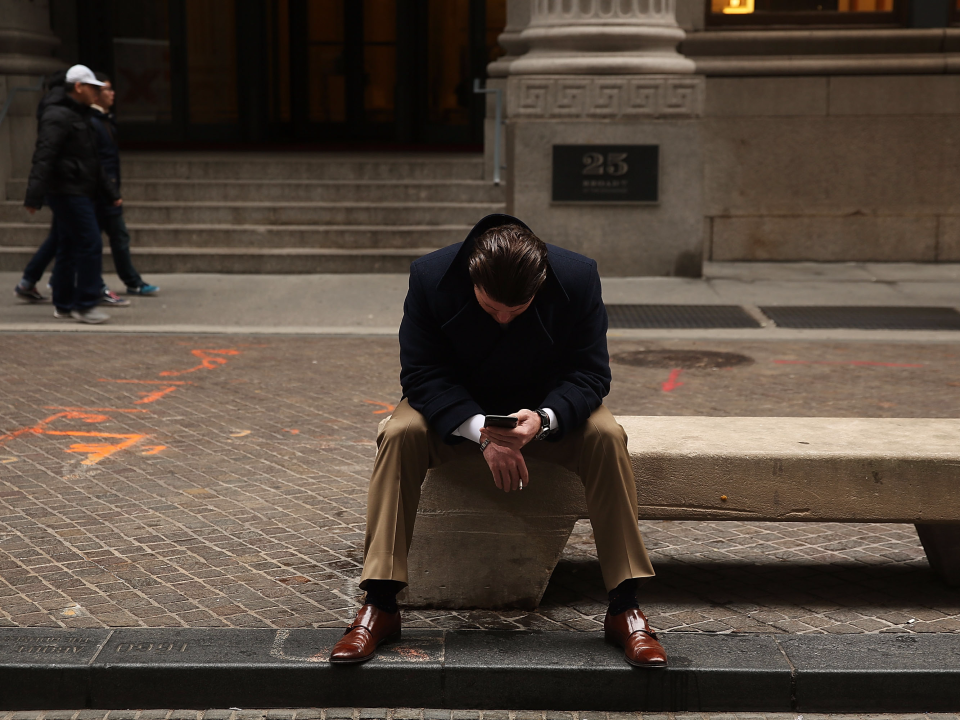 wall street trader sad