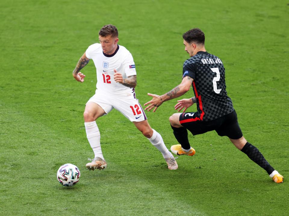 Kieran Trippier in action against Atletico Madrid team-mate Sime Vrsaljko (Getty Images)