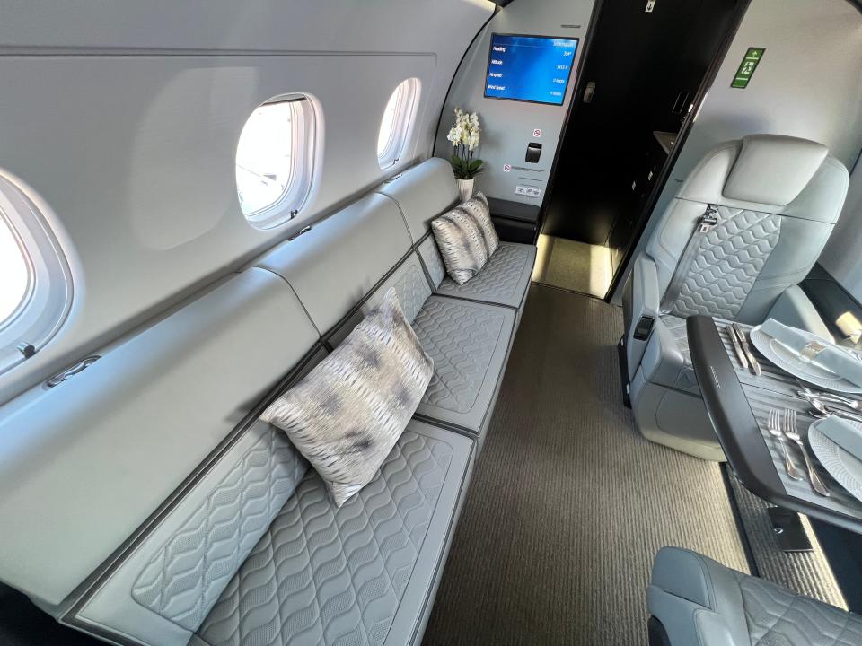 A divan on an Embraer Praetor 600