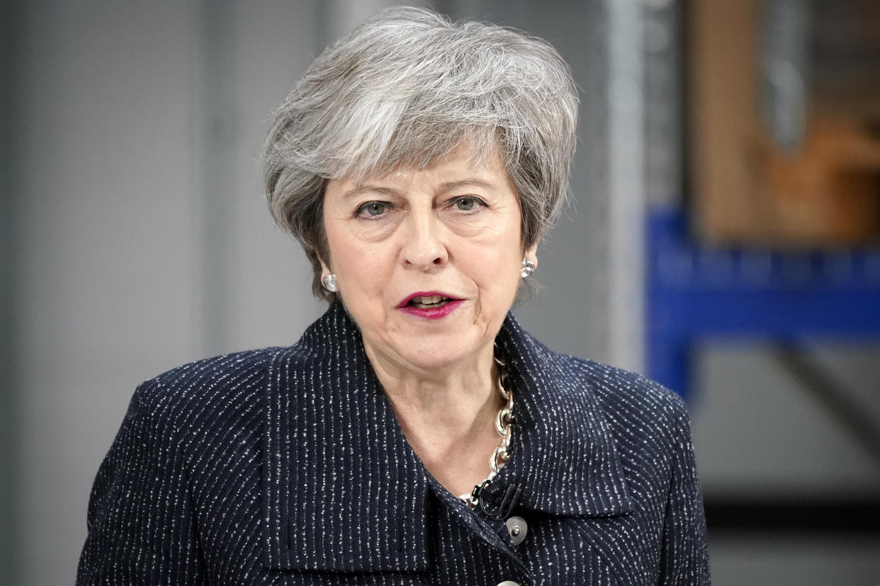 Prime Minister Theresa May giving a speech at the Orsted East Coast Hub in Grimsby, Lincolnshire.