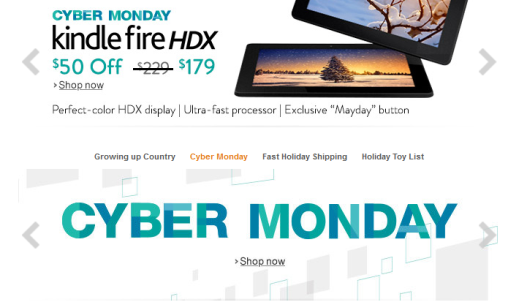 Amazon's Cyber Monday sale header