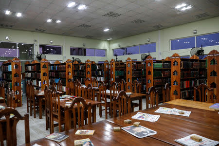 A library is seen at Center for Islamic Guidance in Kattankudy, Sri Lanka, May 4, 2019. REUTERS/Danish Siddiqui