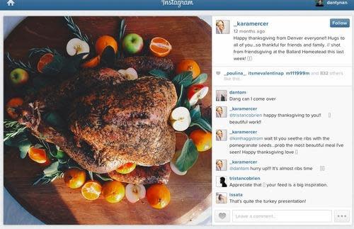 Instagram picture of Thanksgiving turkey