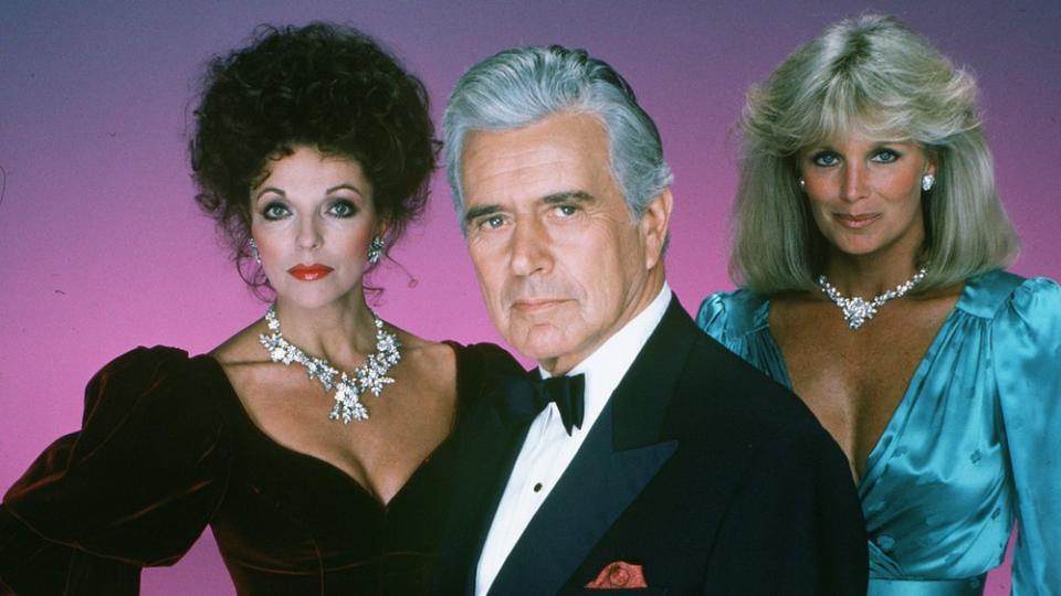 Die Stars des "Denver Clans": Joan Collins (l.), John Forsythe und Linda Evans