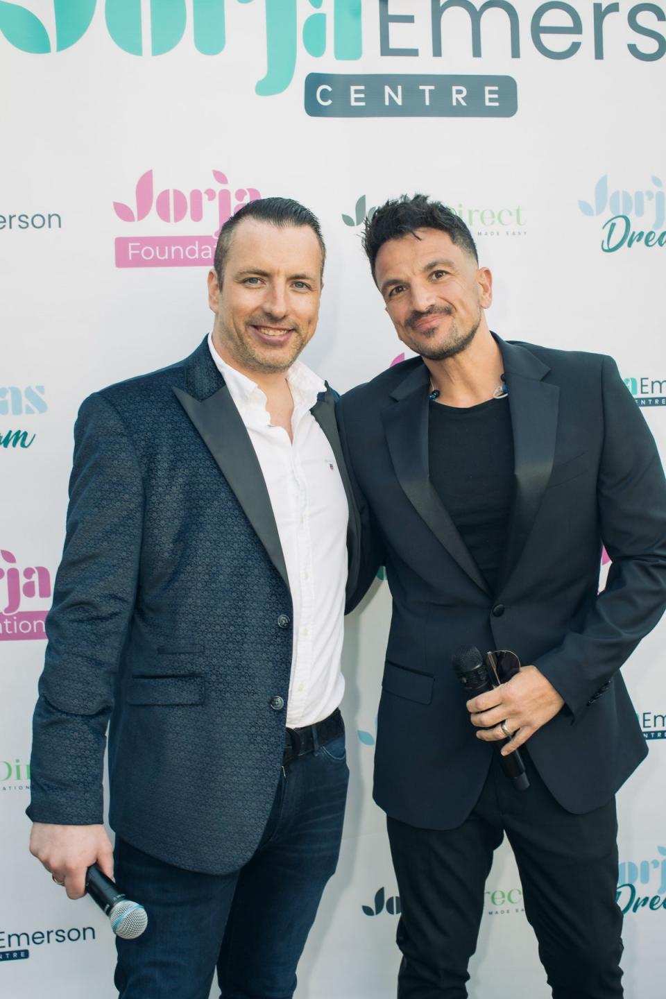 Peter Andre pictured with Robin Emerson, Managing Director of the Jorja Emerson Centre (Jorja Emerson Centre)