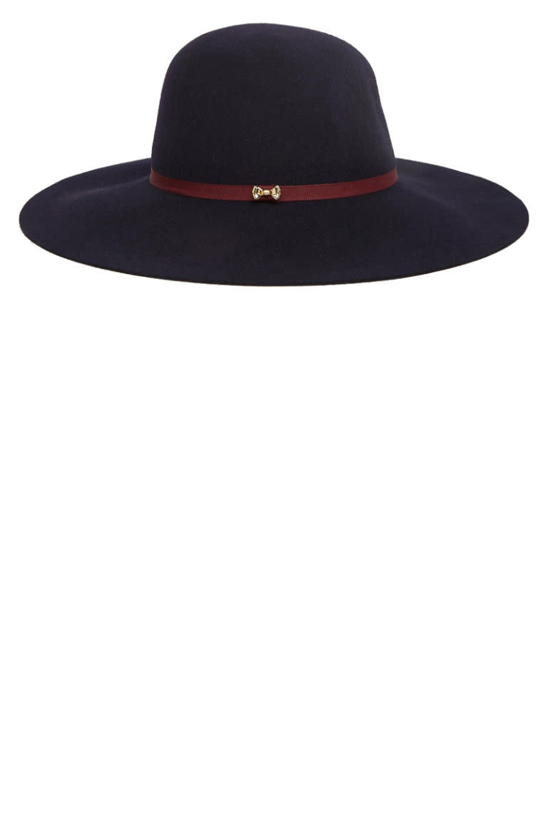 <p><strong>Ted Baker </strong>hat, $79, <a rel="nofollow noopener" href="http://us.asos.com/Ted-Baker-Floppy-Wool-Hat/1bd3vl/?iid=7085452&clr=Navy&SearchQuery=&cid=6449&pgesize=171&pge=0&totalstyles=171&gridsize=3&gridrow=3&gridcolumn=3&mporgp=L3RlZC1iYWtlci90ZWQtYmFrZXItZmxvcHB5LXdvb2wtaGF0L3Byb2Qv" target="_blank" data-ylk="slk:asos.com;elm:context_link;itc:0;sec:content-canvas" class="link ">asos.com</a>. </p>