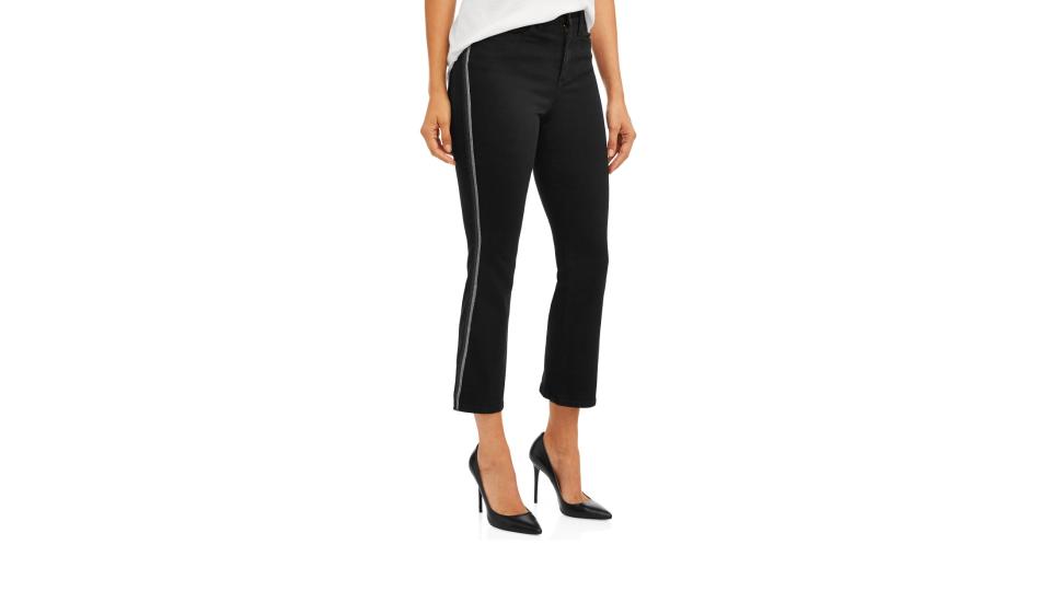 Mayra Lurex Side Stripe High Waist Crop Flare Jean. (Photo: Walmart)