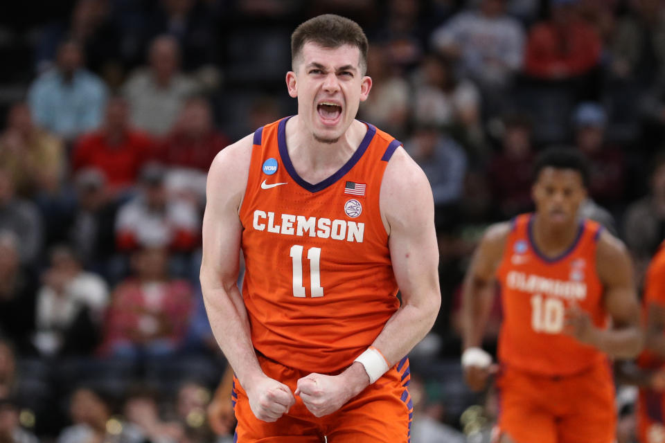 Joseph Girard III and Clemson held off a Baylor rally to advance to the Sweet 16. (Justin Ford/Getty Images)