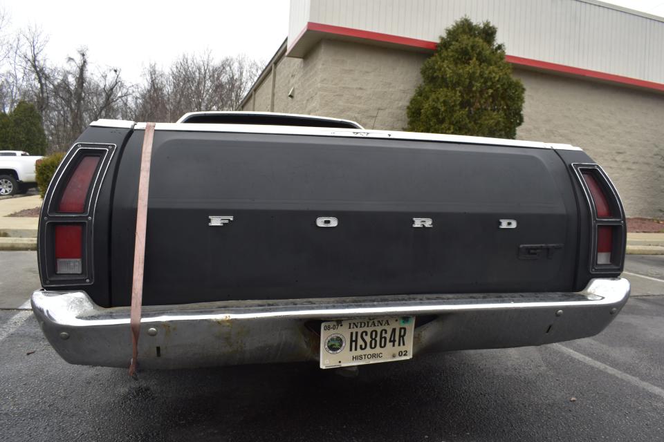 The back of the Ranchero Evan Derry bought for his girlfriend at an auction in Fairmount.