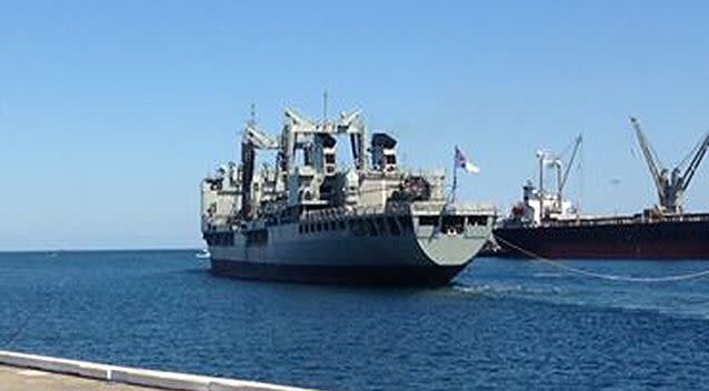 A picture of the HMAS Success departing Fremantle posted 15 hours ago. Photo: Facebook