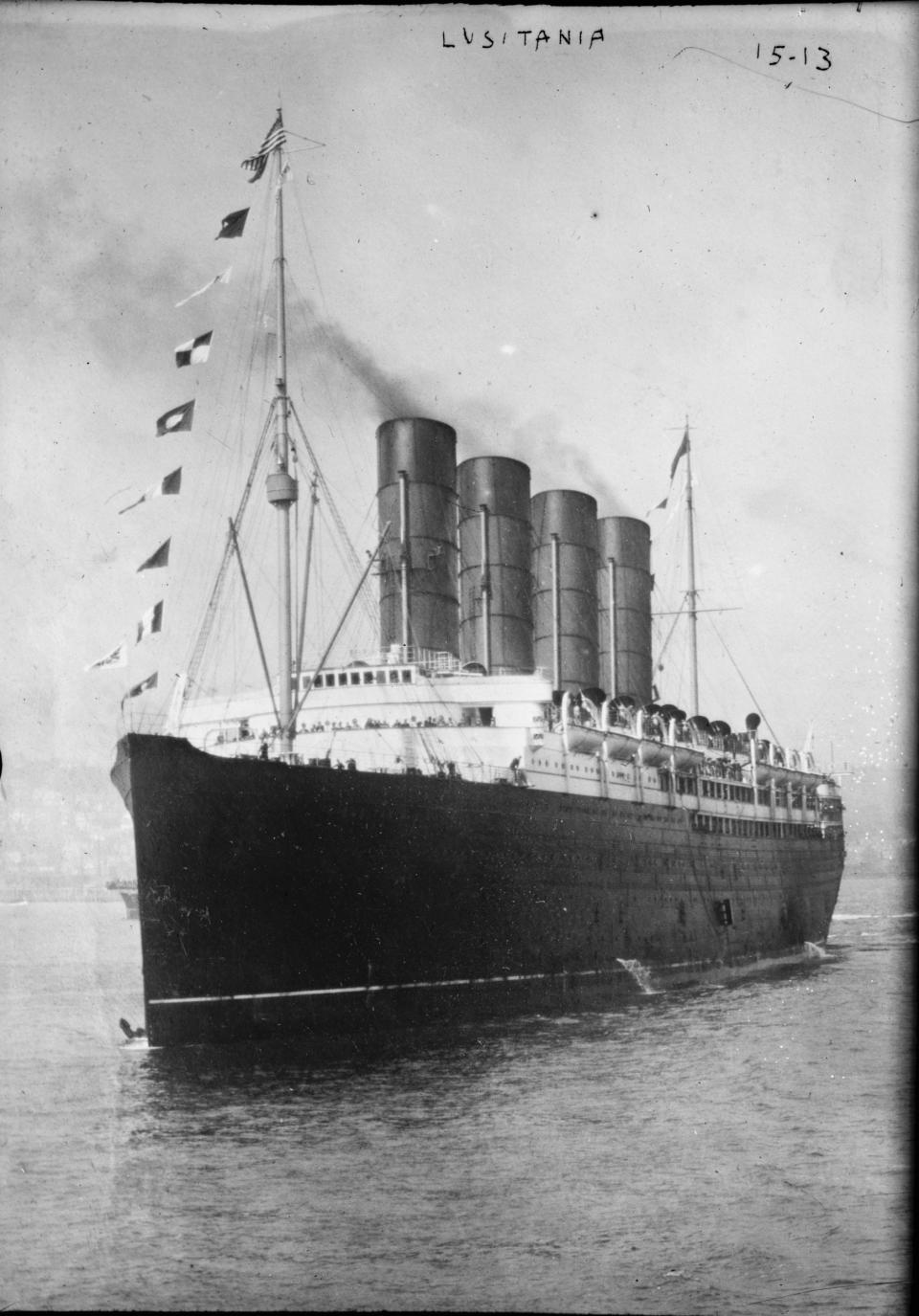 Cunard's Lusitania, nicknamed the Greyhound of the Sea - Bain News Service/Interim Archives/Getty