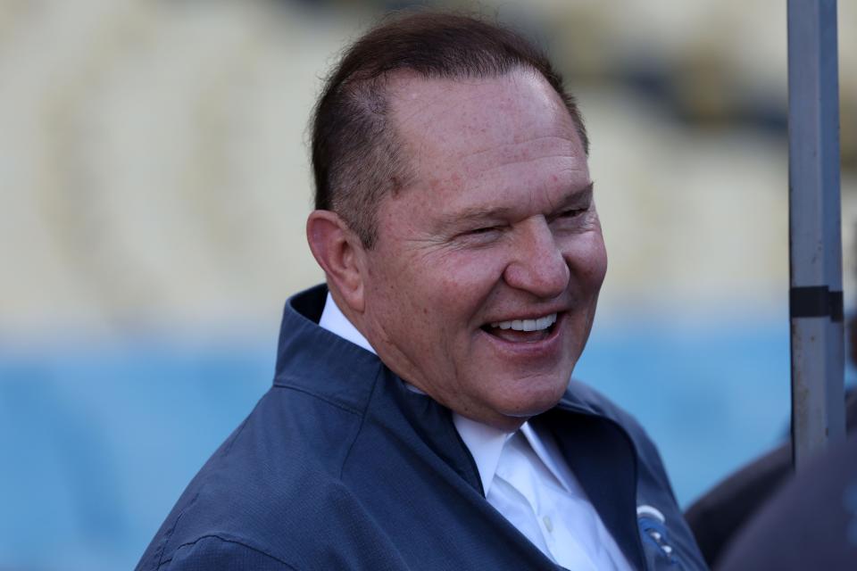 Agent Scott Boras, seen watching batting practice before Game 1 of the NLDS between the Los Angeles Dodgers and Arizona Diamondbacks at Dodger Stadium, still has high-profile players who are unsigned.