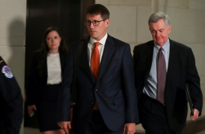 Former deputy to the special envoy for Ukraine Christopher Anderson arrives to testify at House impeachment inquiry on Capitol Hill in Washington