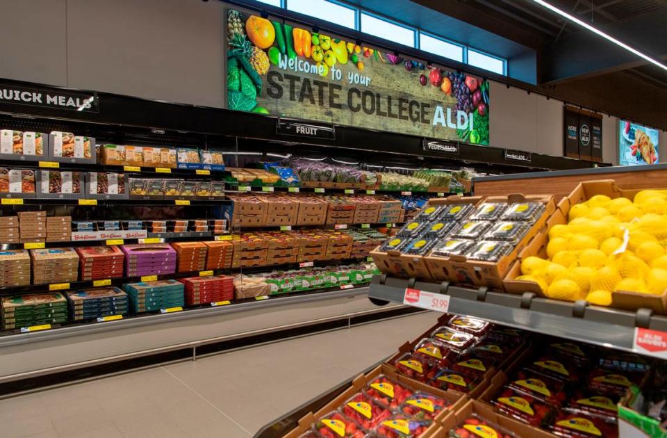 The produce section in the new Aldi State College on Banner Pike on Wednesday, March 23, 2022. Abby Drey/adrey@centredaily.com