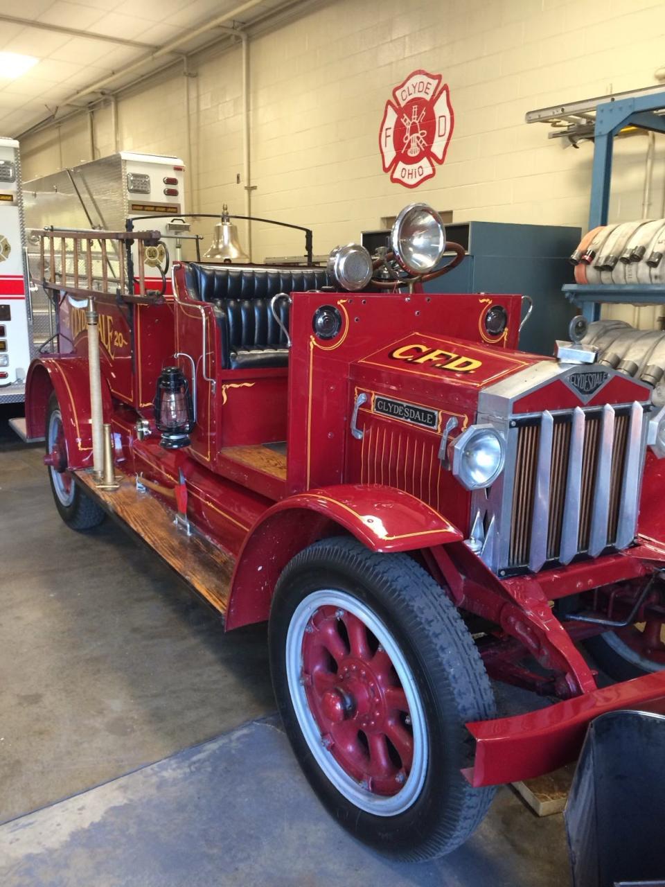 The Clydesdale Fire Truck built in Clyde in 1920 was put on display for the fire department's 150th anniversary.