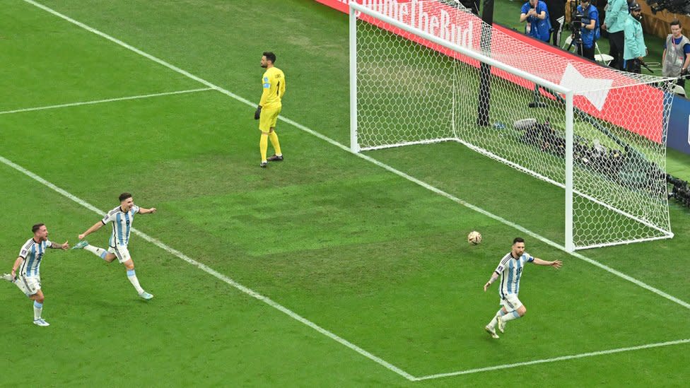 Así anotó Leo Messi el primer gol de la final frente a Francia