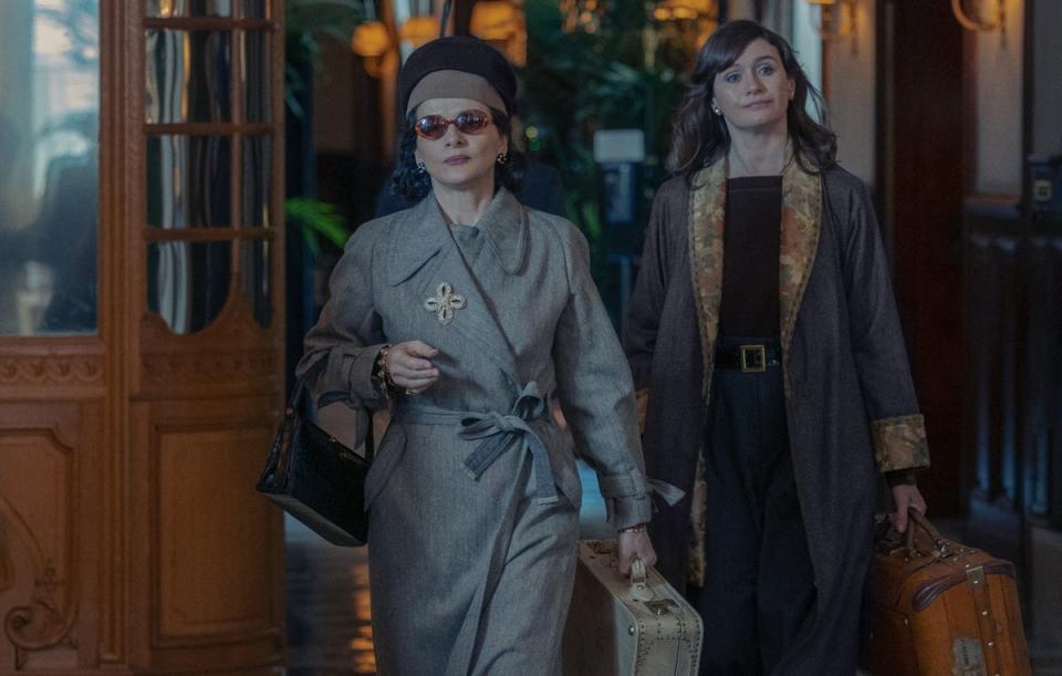 Juliette Binoche and Emily Mortimer in The New Look (Apple TV+)