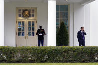 FILE - In this Jan. 15, 2021 file photo, Michael Lindell, CEO of My Pillow, Inc., waits to go into the West Wing of the White House in Washington. Lindell, is weighing a run for governor in Minnesota. If he follows through on a campaign, it could be an early test of where the Republican Party is headed in the post-Donald Trump era. (AP Photo/Gerald Herbert File)