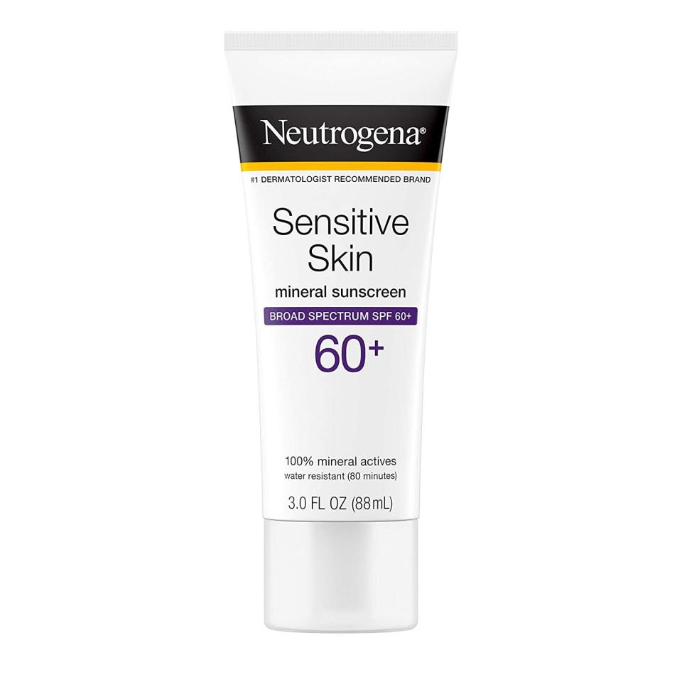 best sunscreens for sensitive skin, Neutrogena Sensitive Skin Mineral Sunscreen, spf 60