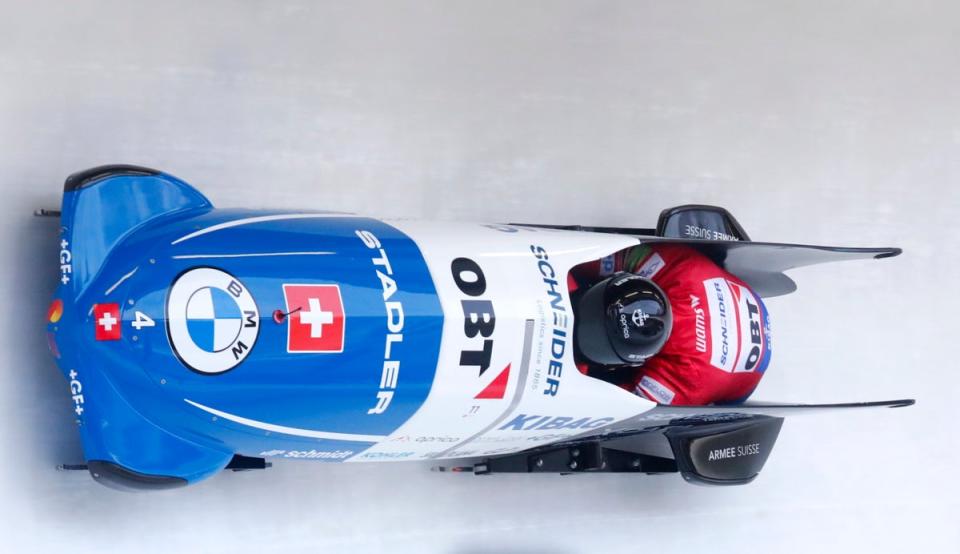 Sandro Michel was run over by his own bobsleigh (EPA)