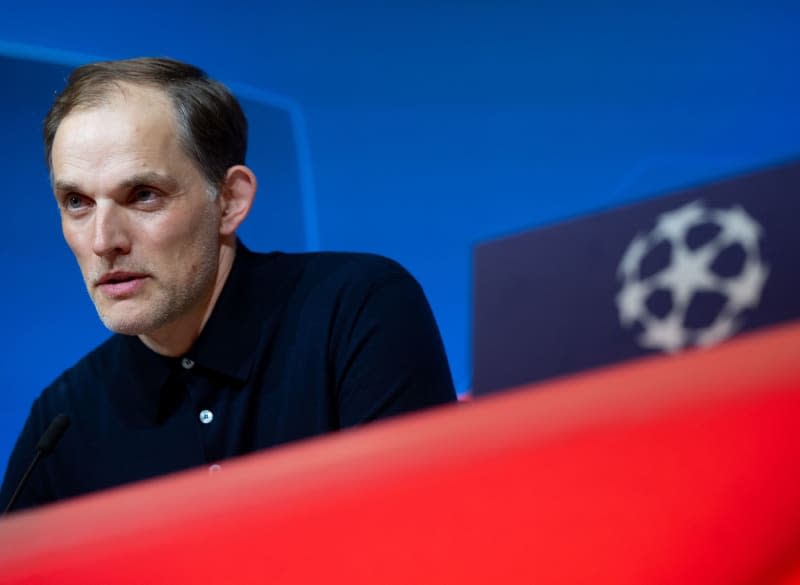 Bayern Munich head coach Thomas Tuchel takes part in a press conference after the UEFA Champions League semi-final first leg soccer match between Bayern Munich and Real Madrid at Allianz Arena. Sven Hoppe/dpa