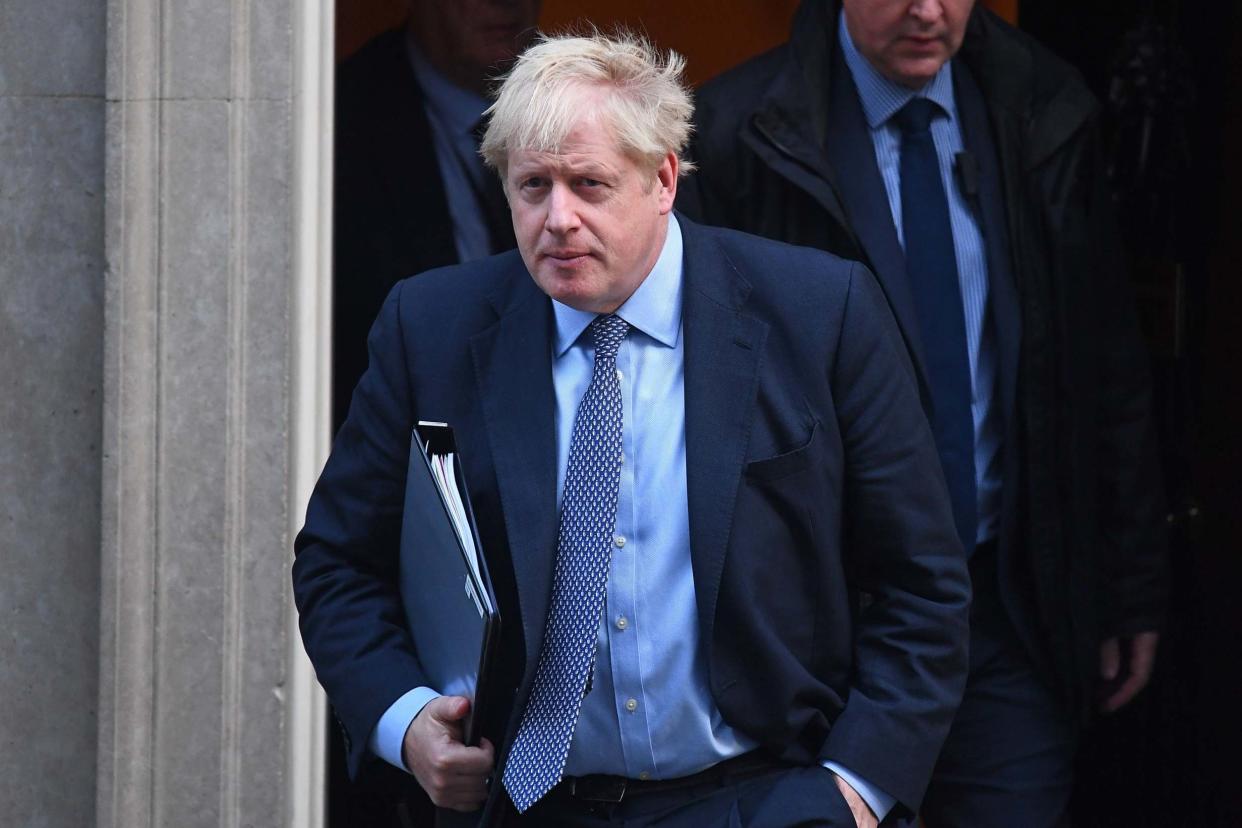 Boris Johnson leaves Downing Street: PA