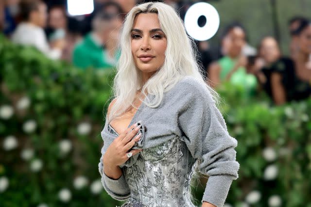 <p>Dimitrios Kambouris/Getty</p> Kim Kardashian at 2024 Met Gala